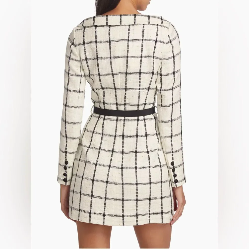 Self-Portrait Checkered Belted Minidress size 6